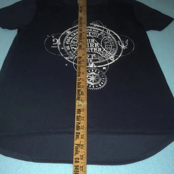 MODERNLUX lace-up short sleeve v-neck size M hi / low Air Fire Water black - Picture 9 of 9